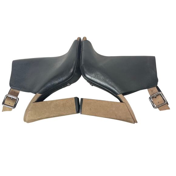 Schutz Quesadilha Yucca Slingback Heels Size 8.5 Black Leather Block Heel - Picture 15 of 16